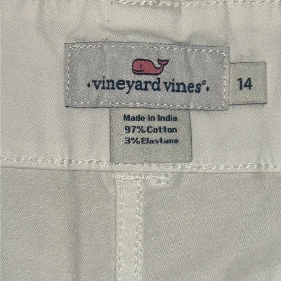 VINEYARD VINES 5 Inch Every Day Shorts Crisp White Fat Front with Pockets Sz 14